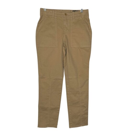 Banana Republic Mid Rise Slim Cargo Pants Khaki Size 2 Office Careerwear Utility - Picture 2 of 11